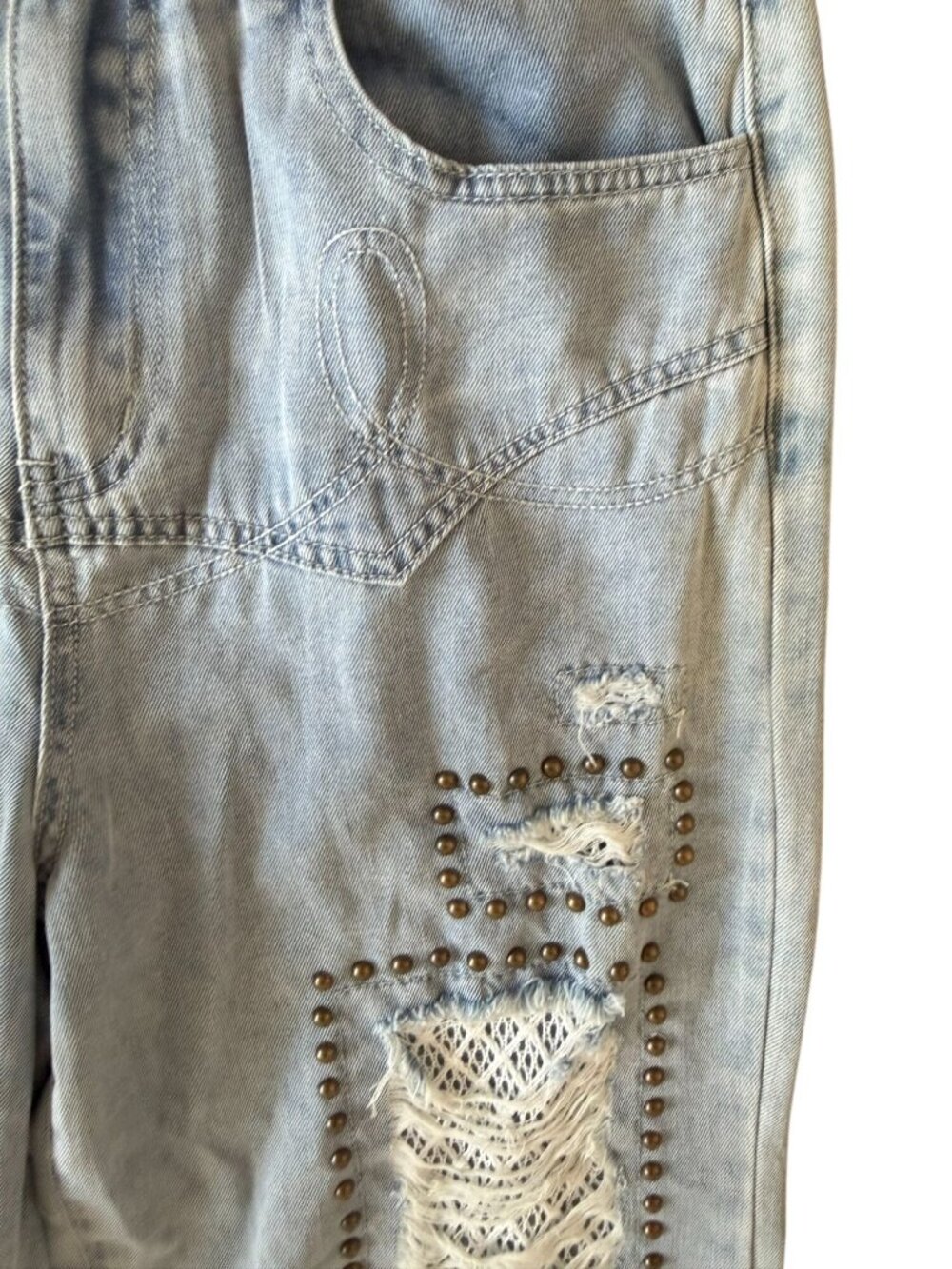 POL Denim Lace Wide Leg Jeans Size Small Womens - Picture 3 of 7